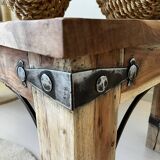 Rectangular coffee table in solid acacia and fittings