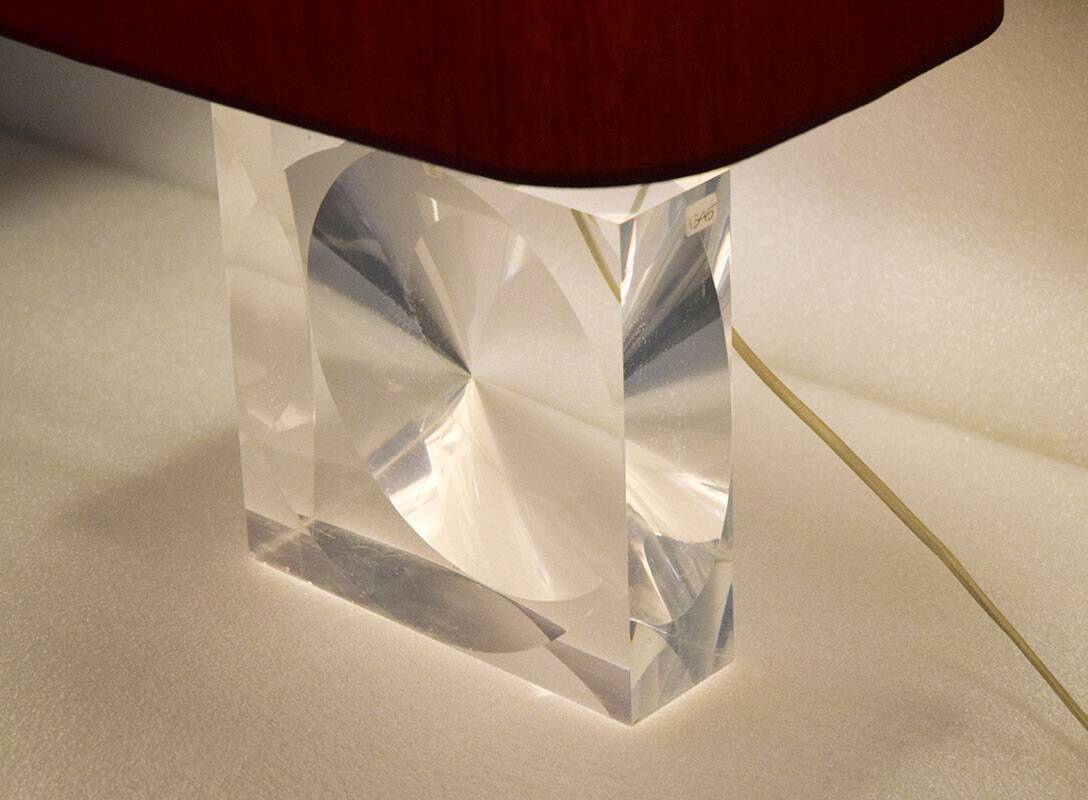 Romeo Rega lucite table lamp, 1970s