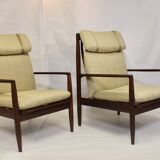 Pair of armchairs by Grete Jalk 1960 Denmark.
