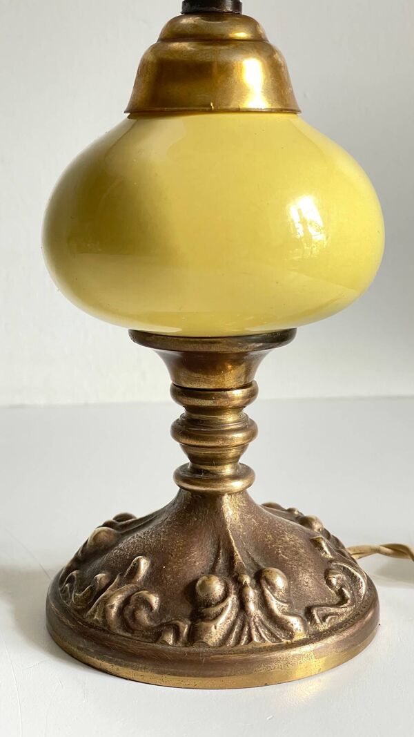Lampe ancienne céramique et bronze