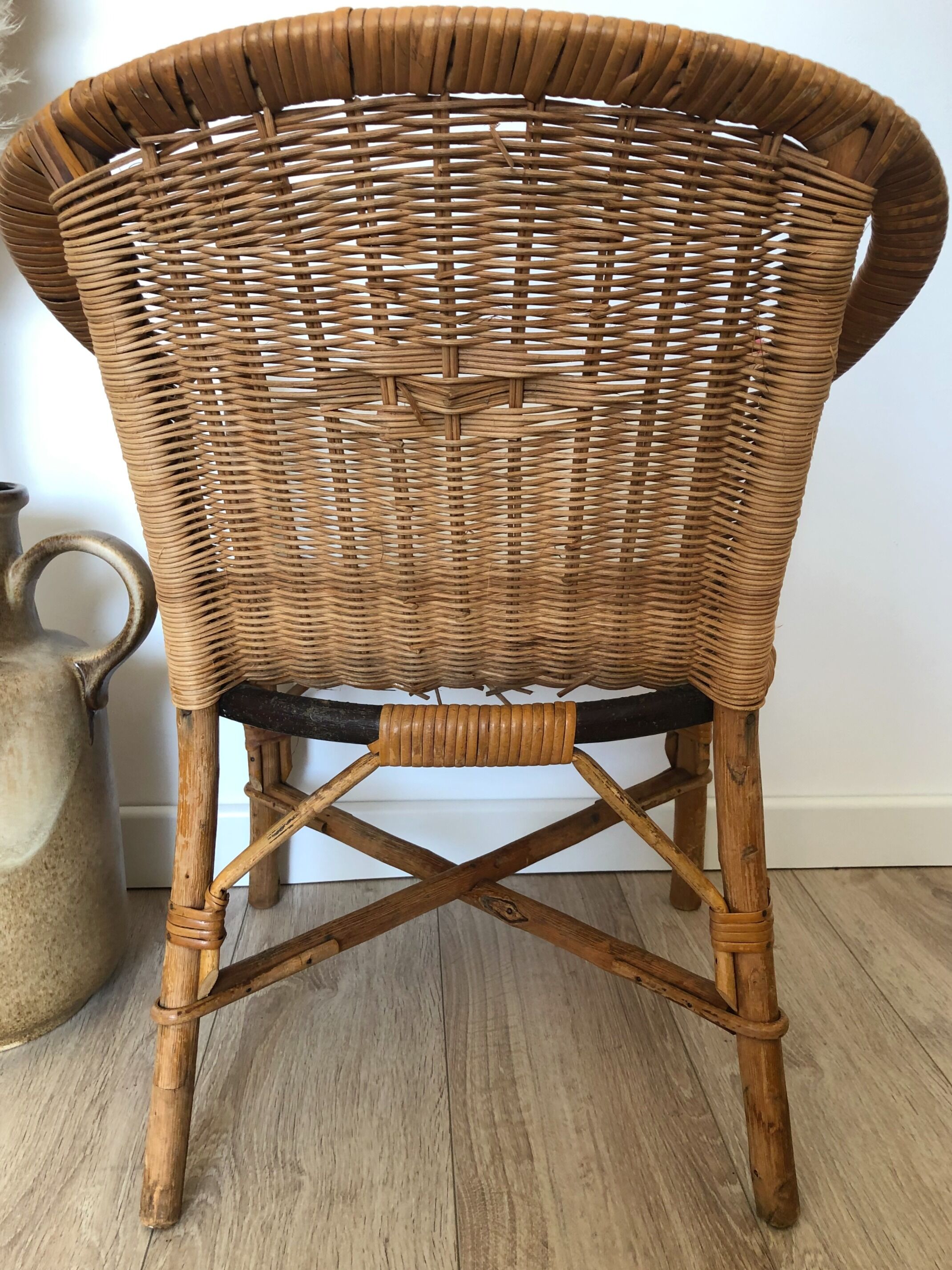 Children's armchair from the 60s, wicker