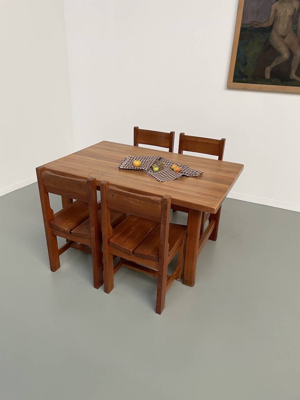 Set of table and 4 chairs, 60s mountain furniture