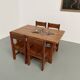 Dining table and 4 chairs, mountain furniture from the 1960s.