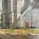 Old painting The country church