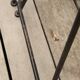 Set of 5 chairs in wood and black lacquered metal