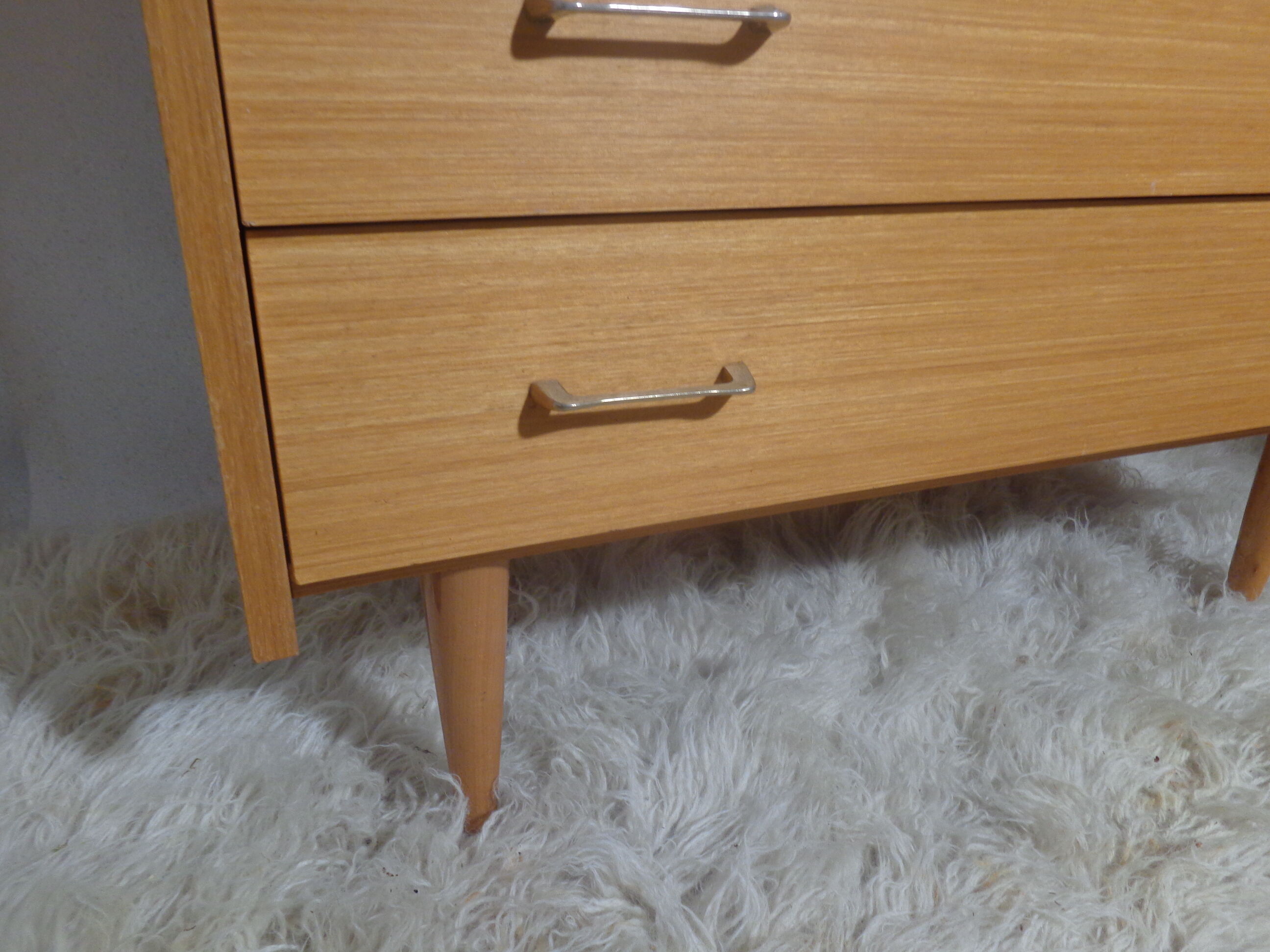 Chest of drawers vintage from the 60s in light wood