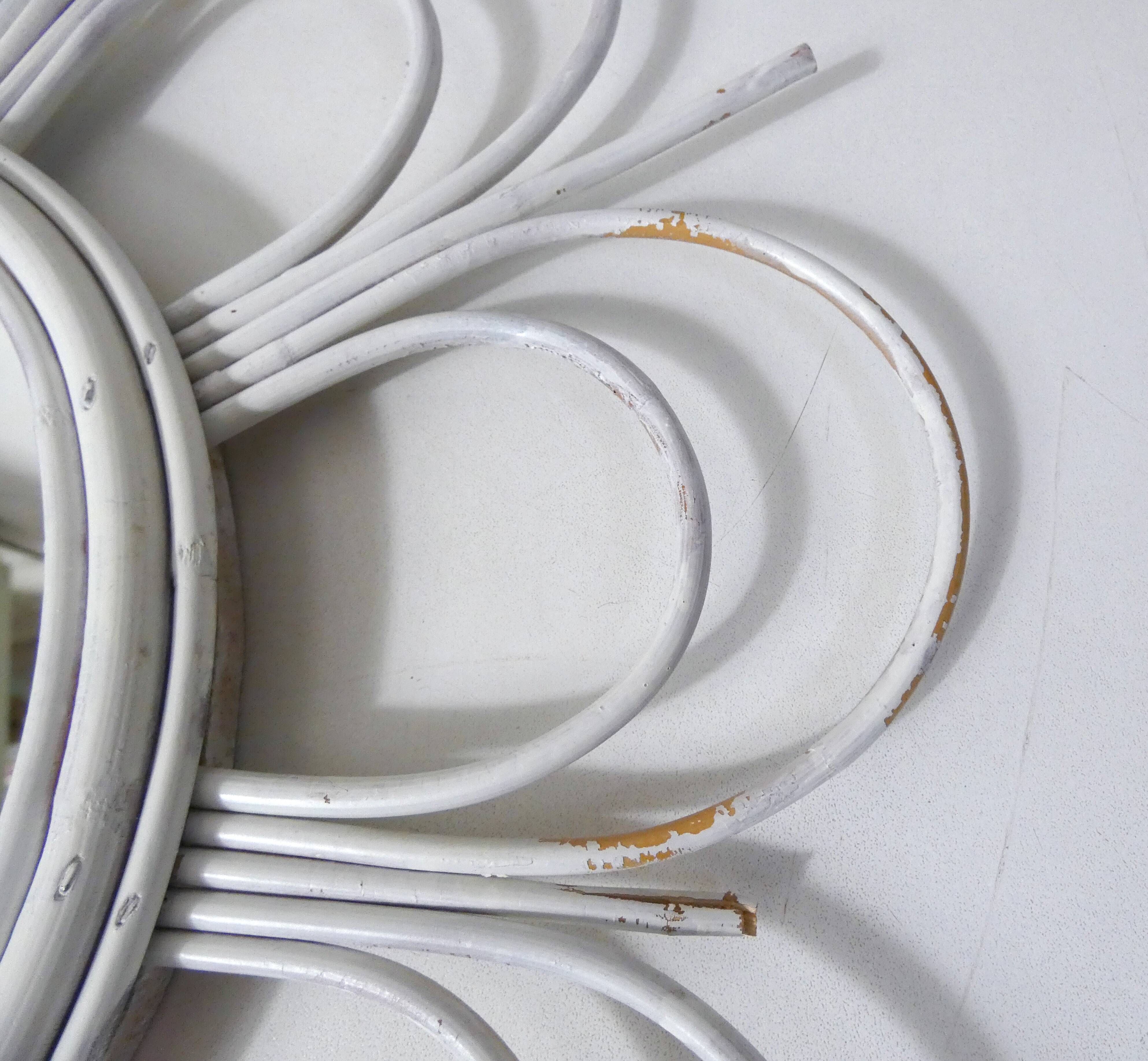 Vintage rattan sun mirror