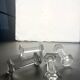 Set of 4 old glass knife holders