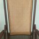 Folding wooden rocking chair and cannage from the 70s