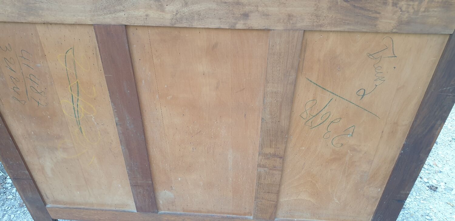 Art deco oak and marble sideboard