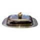 Vintage metal and glass butter dish