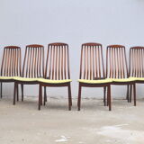 Set of six teak dining chairs