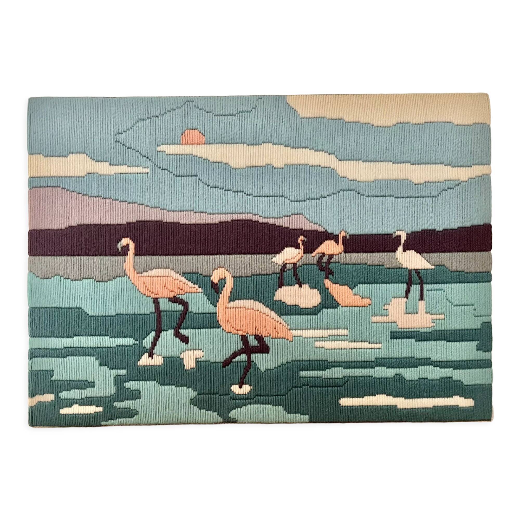 Pink Flamingo canvas tapestry