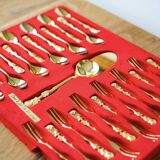 Set of 24 carat gold plated dessert cutlery