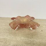 Mid century Murano glass pink bowl , 1970s