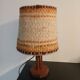 Wooden table lamp with wool lampshade
