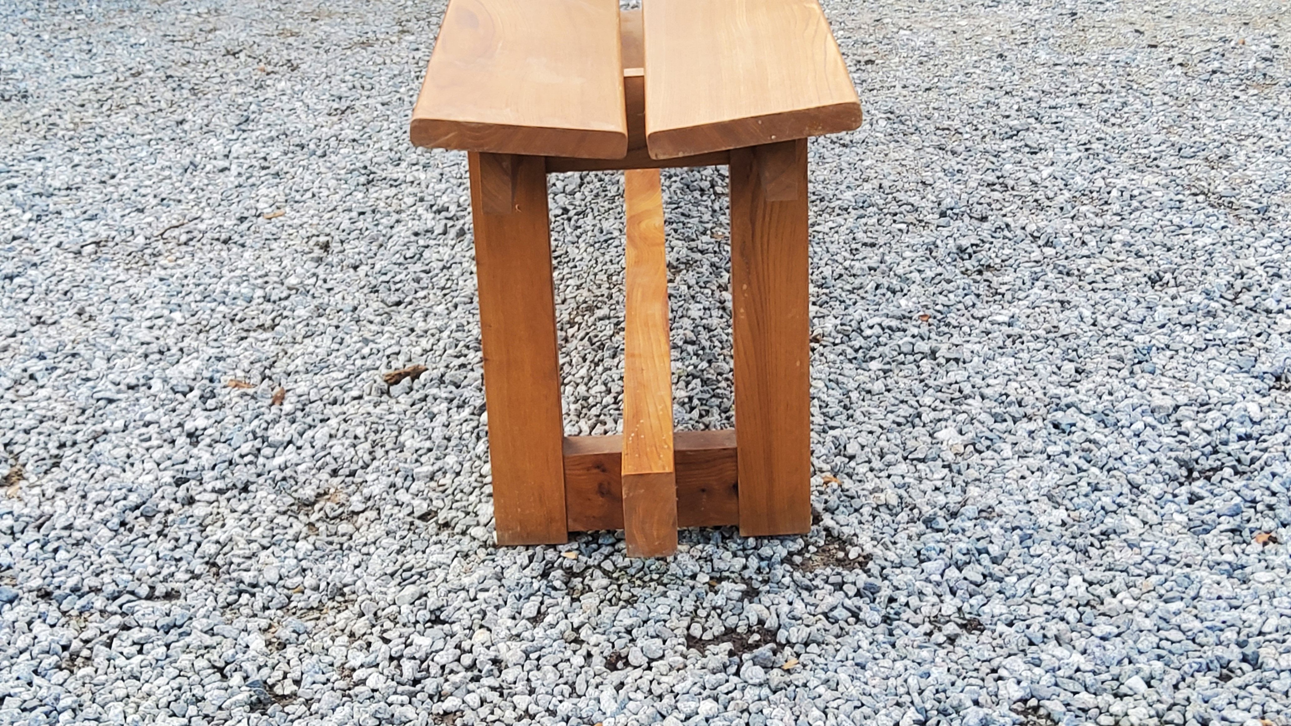 Solid elm bench from the 70s