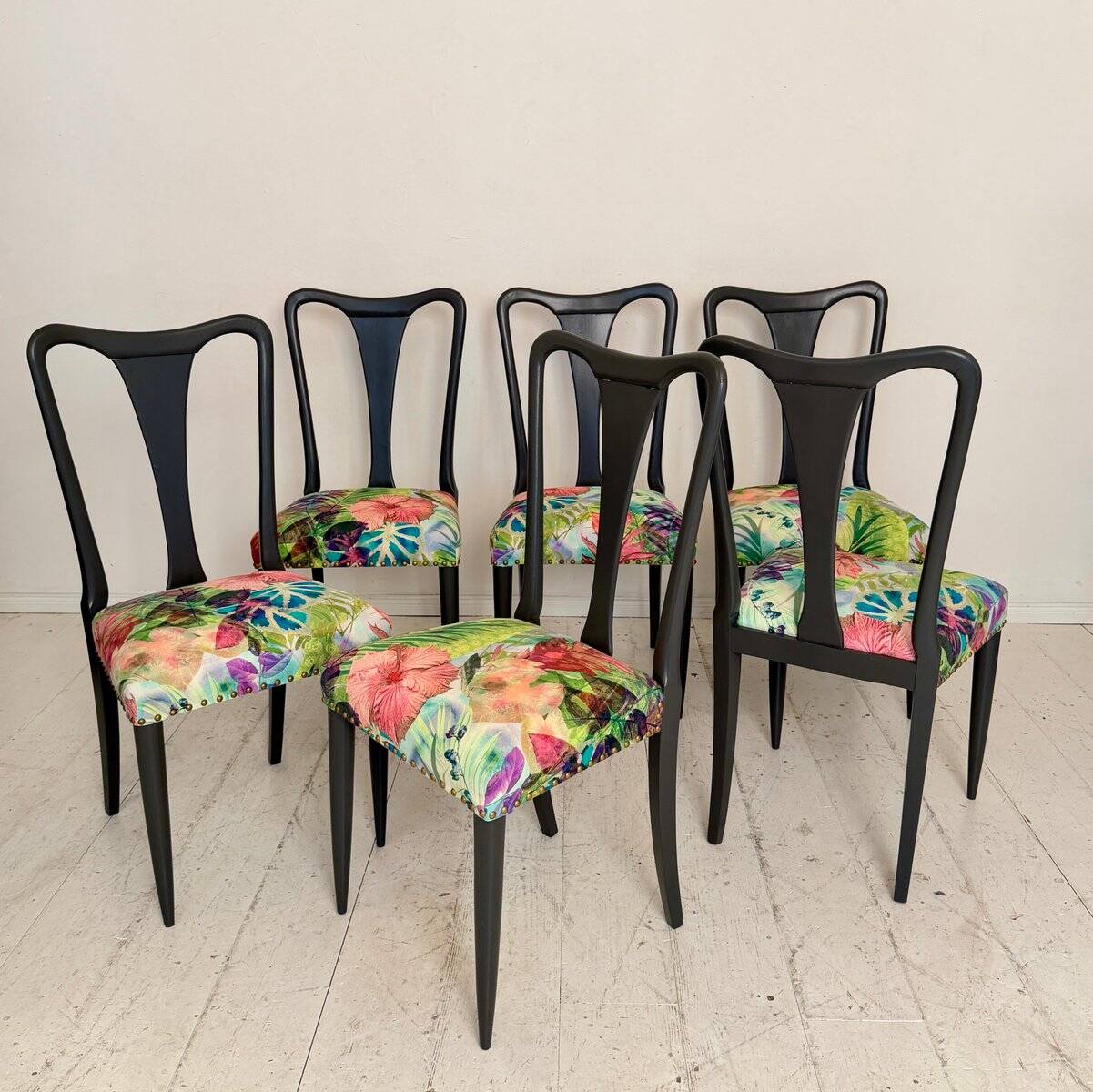 Italian vintage dining chairs by Osvaldo Borsani, 1940s, set of 6