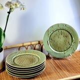 Set of 7 flat ceramic plates