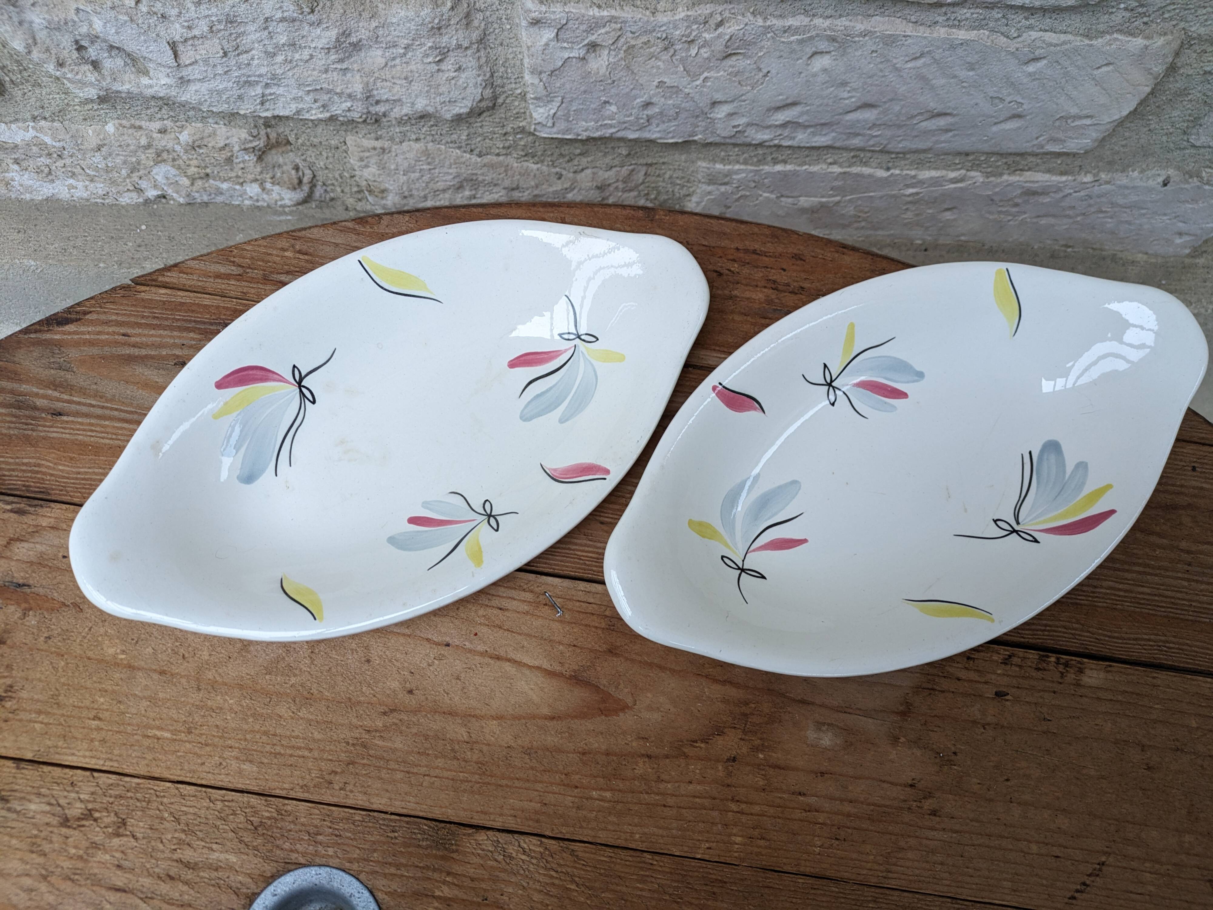 Lot of 2 old ceramic dishes Firminy Salins France