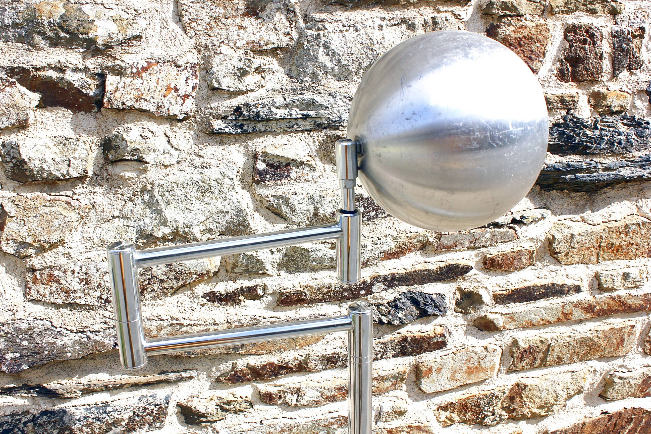 Vintage chrome eyeball floor lamp from the 70s