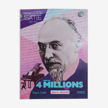 Original National Lottery poster tribute to Erik Satie 1985