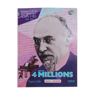 Original National Lottery poster tribute to Erik Satie 1985