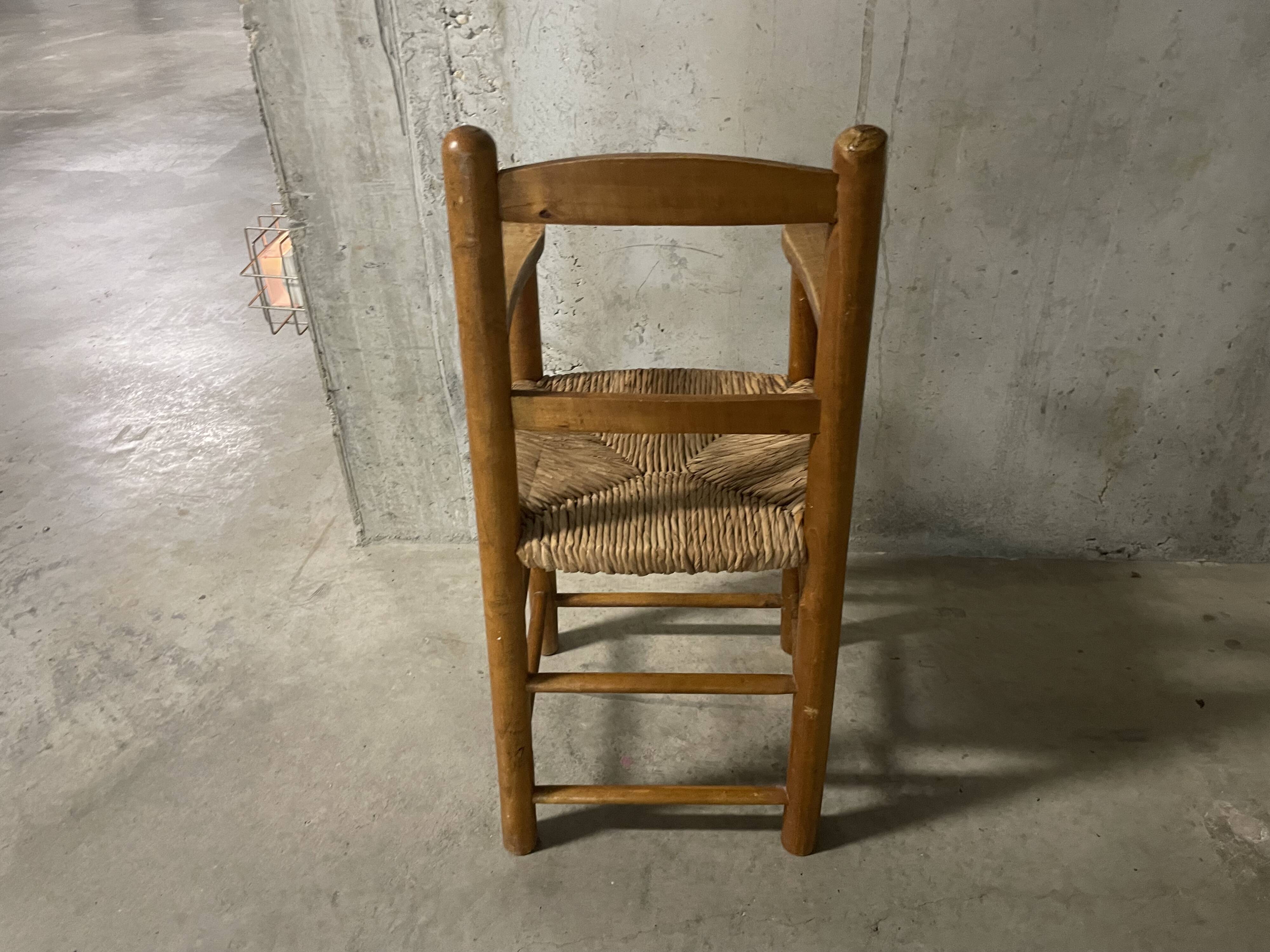 High straw chair for children