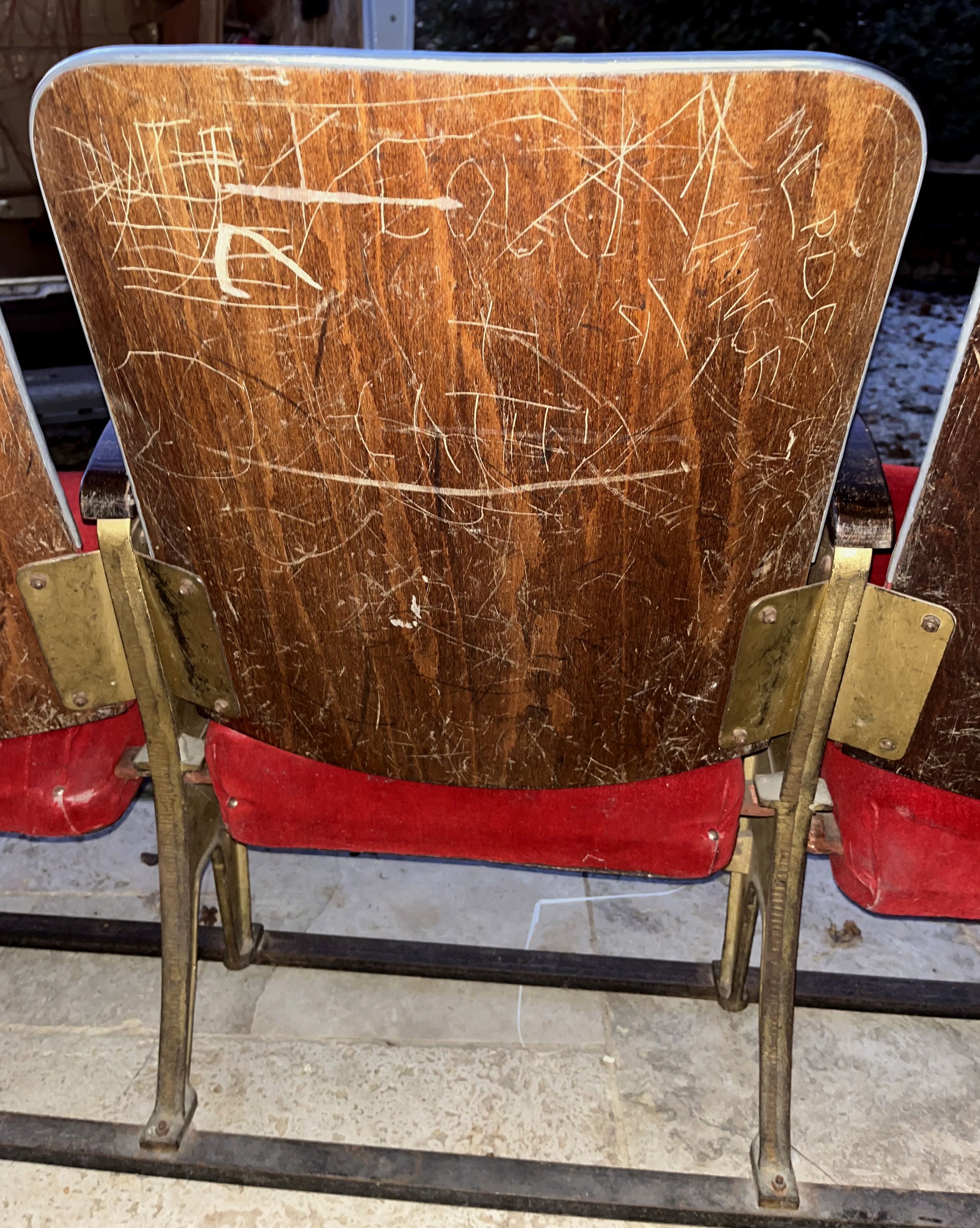 Vintage theater bench