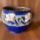 Art Nouveau pot cover in midnight blue ceramic, 1920
