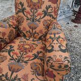 Club armchair fabric floral vintage baroque