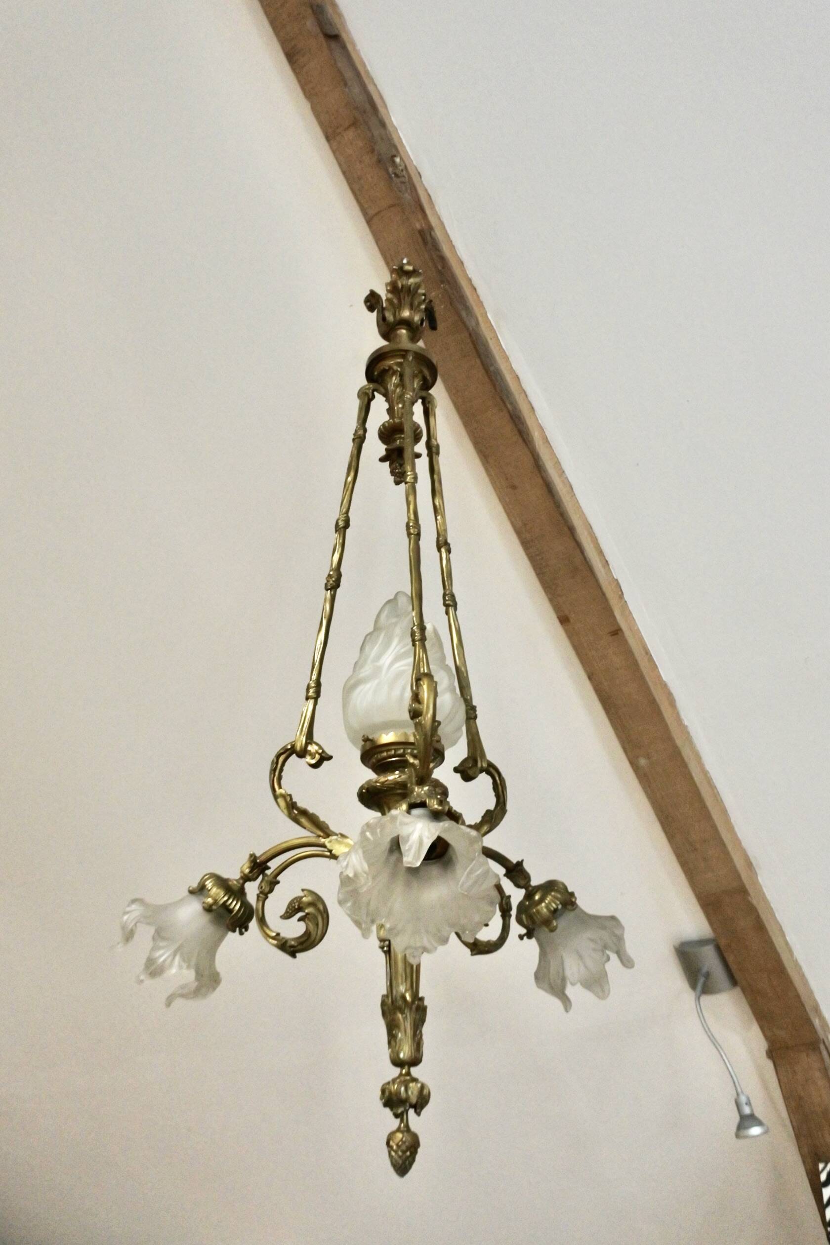 19th Century Ormolu Bronze Chandelier
