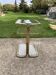 Italian side table in gilded brass and glass, Hollywood Regency style, 1970s.