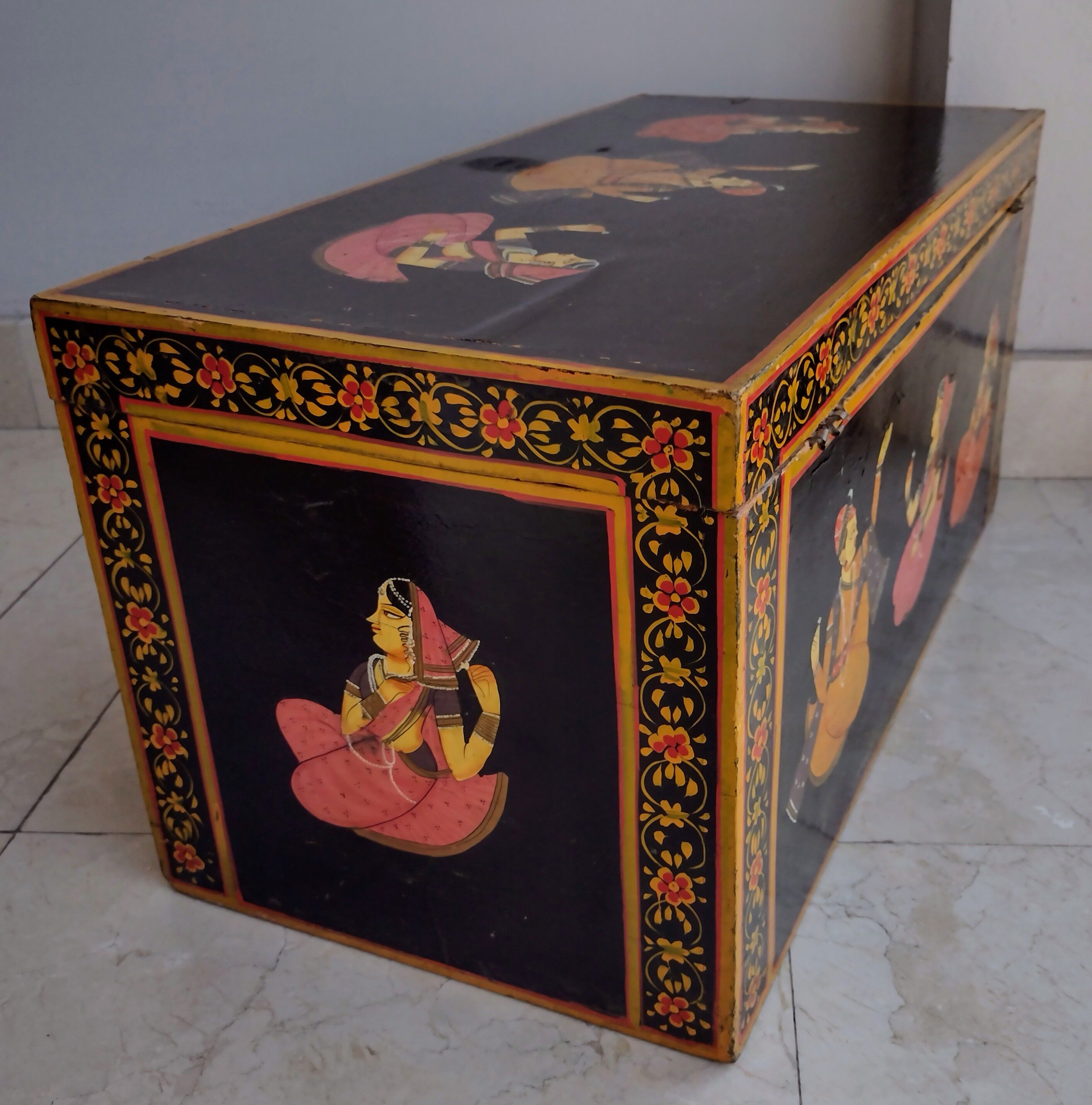 Indian handpainted wedding chest