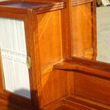 Vintage oak sideboard with sentry boxes and mirror