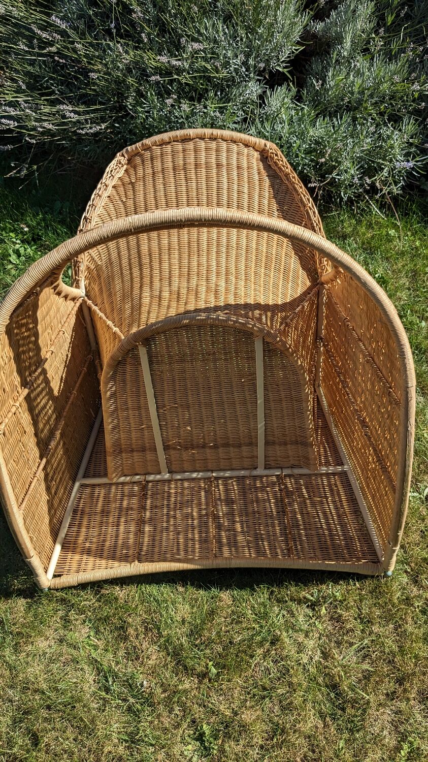 Wicker and rattan rocking chair