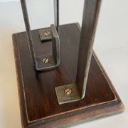 Porte-allumettes de cheminée vintage en fer forgé