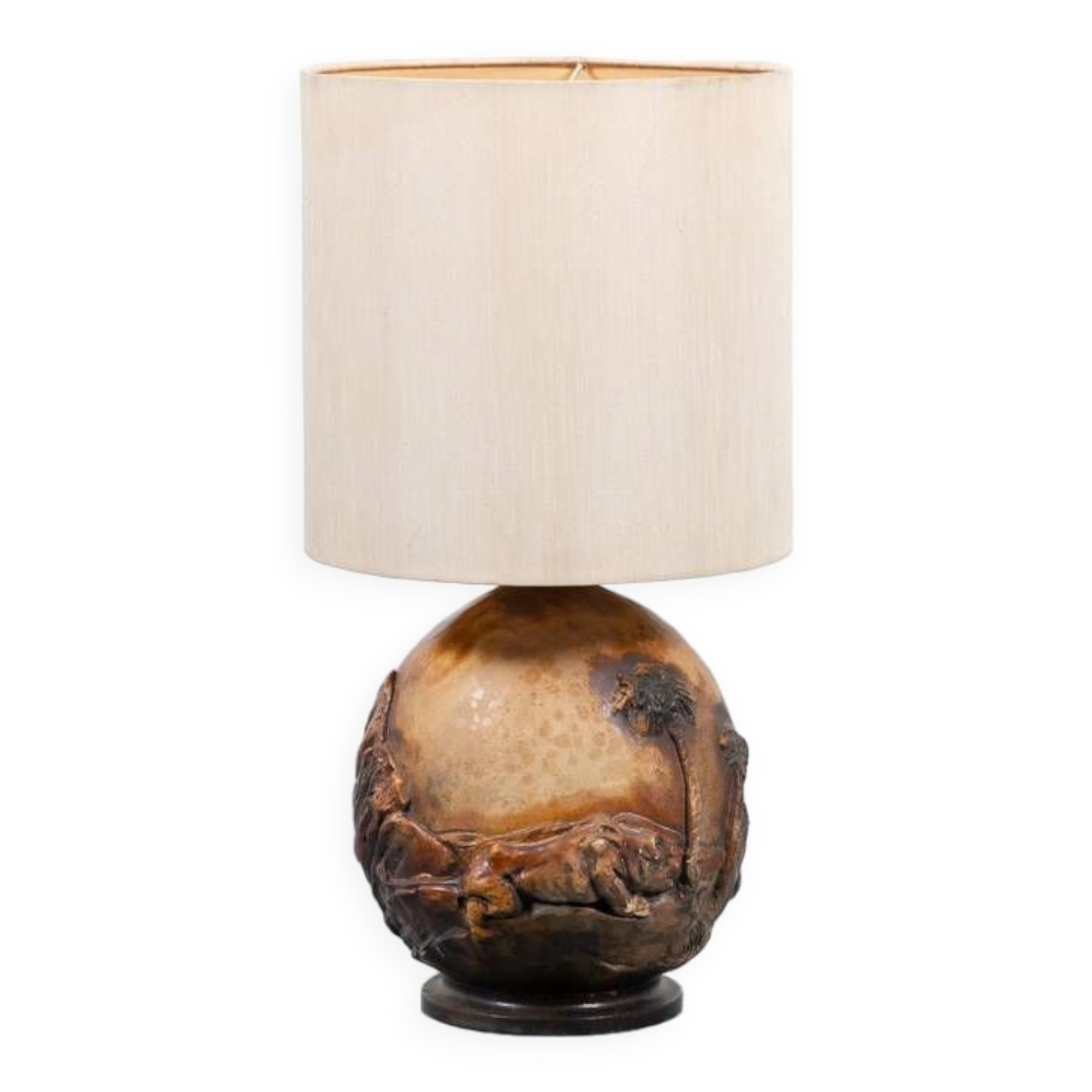 Vintage Danish ceramic relief table lamp, 1960’s