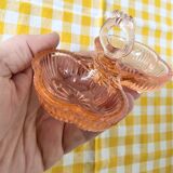 Pink molded double glass salt shaker