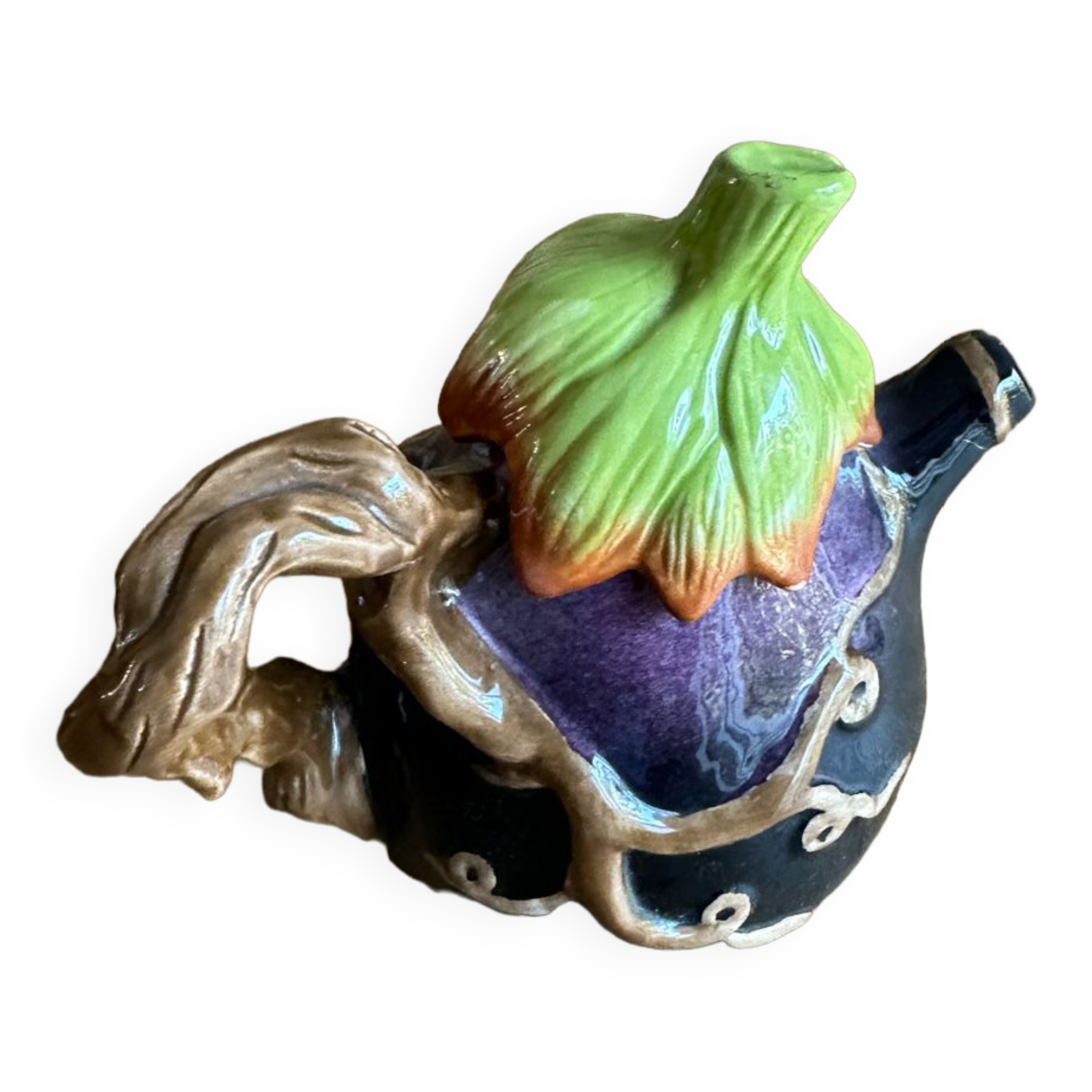 Augergine slip teapot