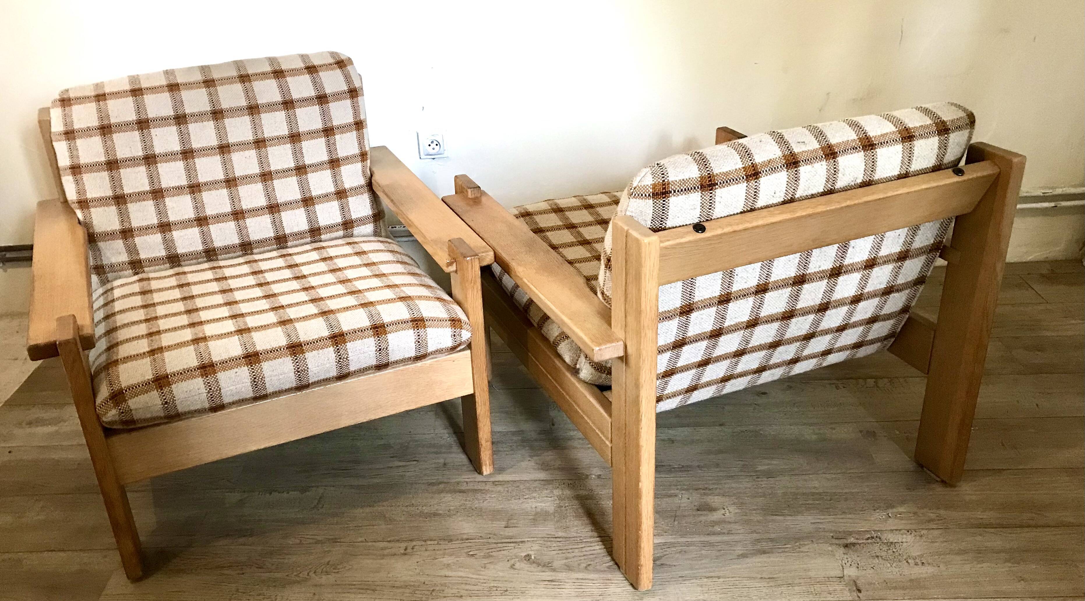 Pair of brutalist armchairs circa 1980's