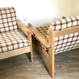 Pair of brutalist armchairs circa 1980's