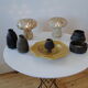 Pair of vintage mushroom lamps by Bruno Karlsson for EGO Sweden 1970s