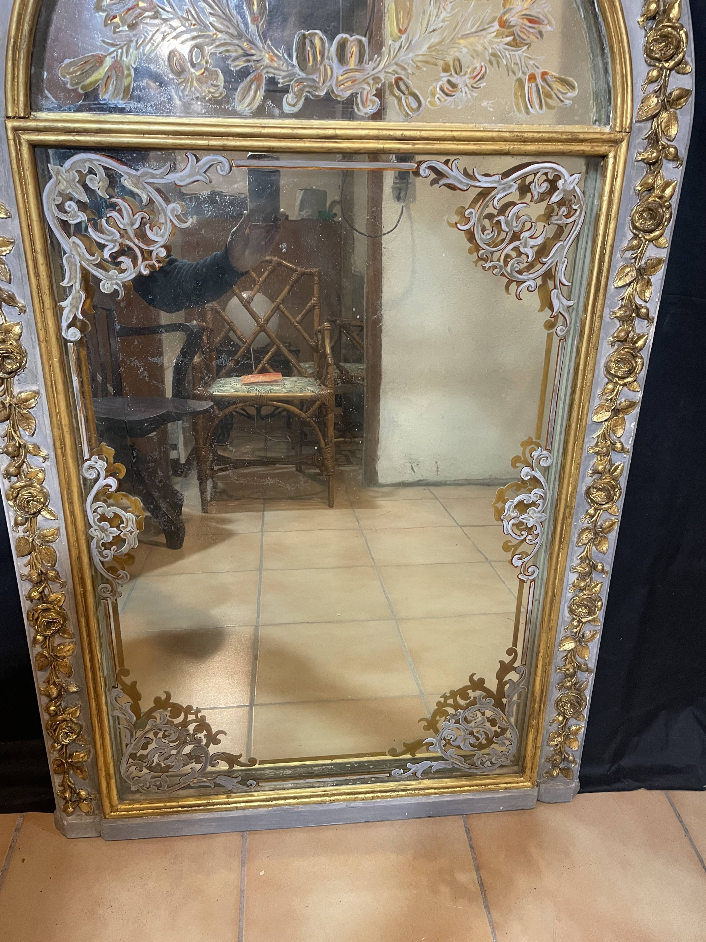 19th century woodwork mirror 82x140cm