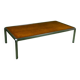 Vintage 1970s coffee table in chrome and burl wood.