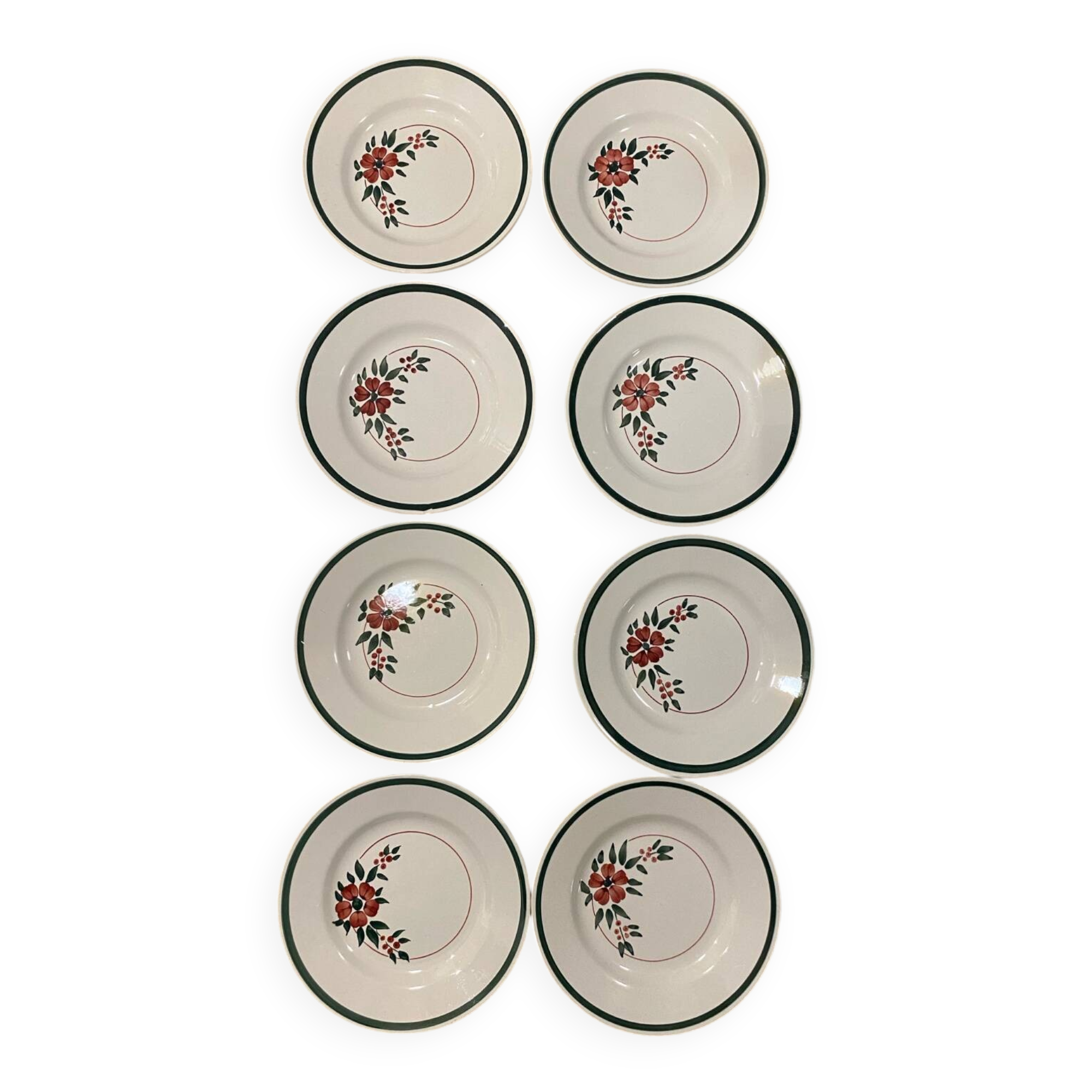 Lot de 8 jolies assiettes à dessert modèle Simone de la maison H.B.C.M