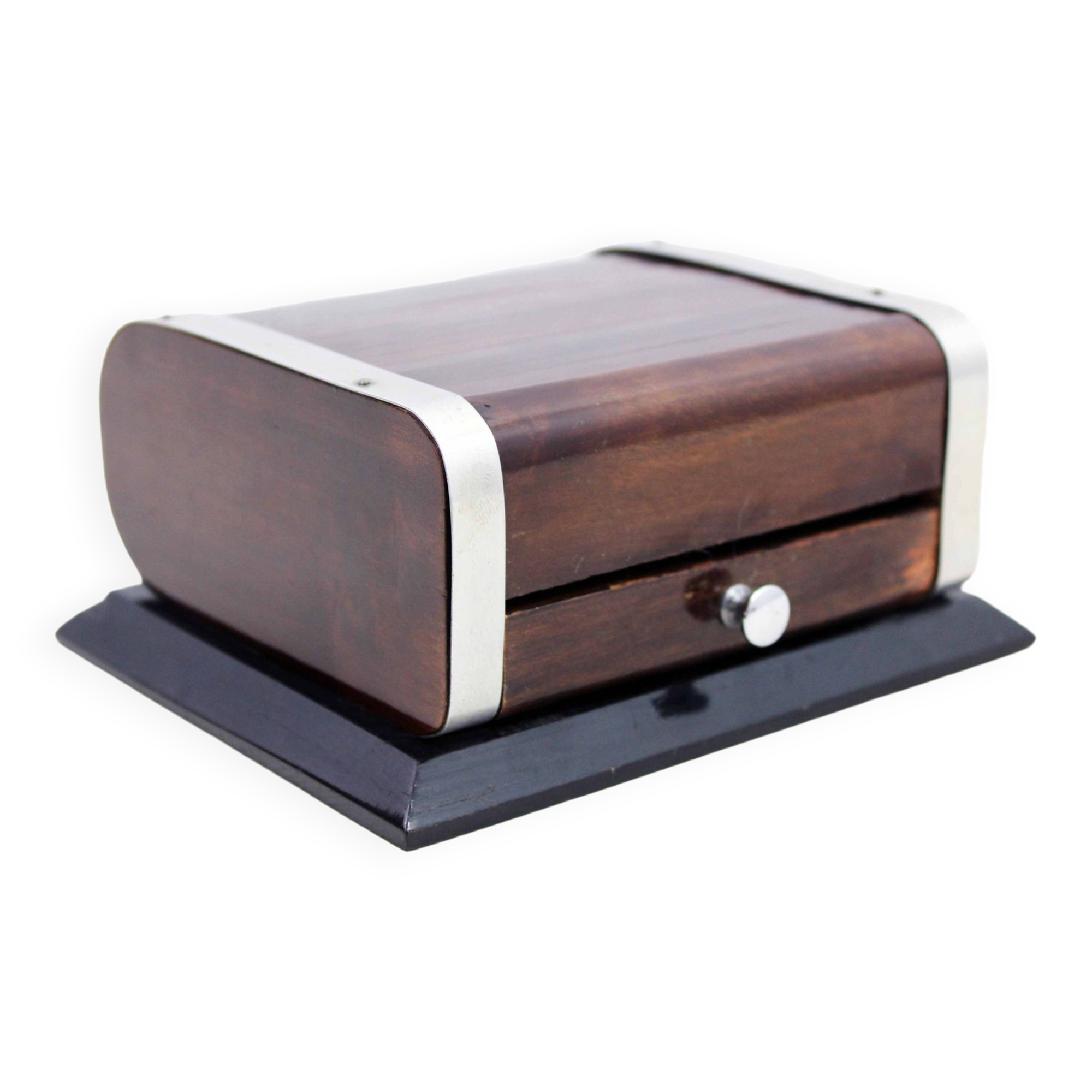 Art Deco cigar humidor and ashtray with drawer