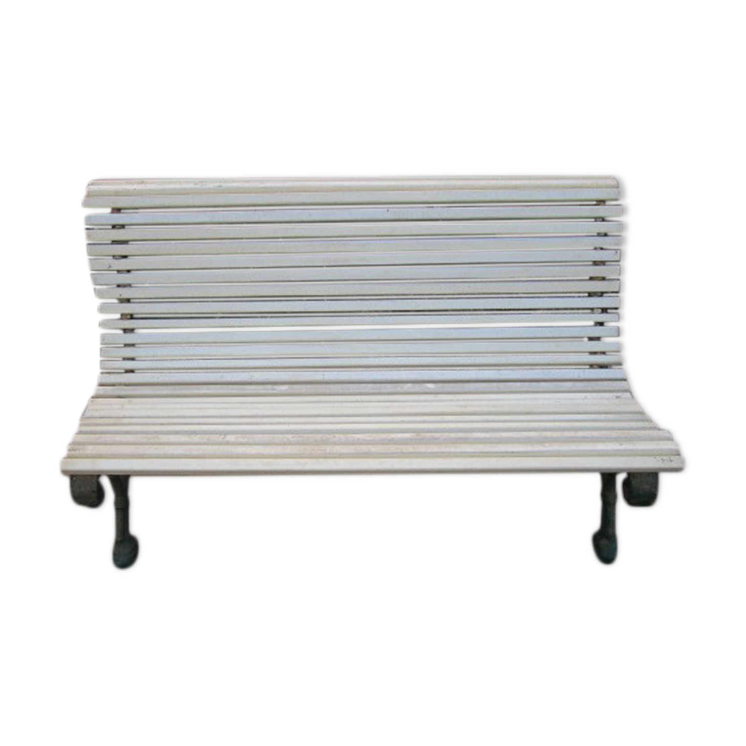 Old garden bench, cast iron foot early 20th