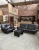 Black leather sofa – Italian design – 1980s