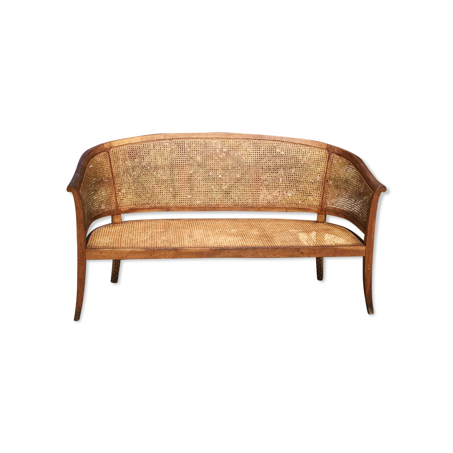 Old cane basket sofa